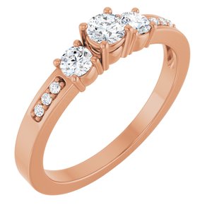18K Rose Gold 3.5 mm Round Ring Mounting