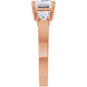 10K Rose Gold 8x6 mm Emerald Ring Mounting – image 7