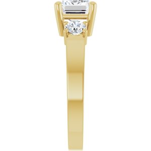 14K Yellow Gold 8x6 mm Emerald Ring Mounting – image 7