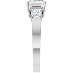 Platinum 8x6 mm Emerald Ring Mounting – image 7
