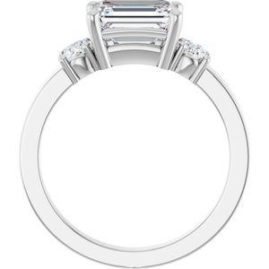 Sterling Silver 8x6 mm Emerald Ring Mounting – image 3