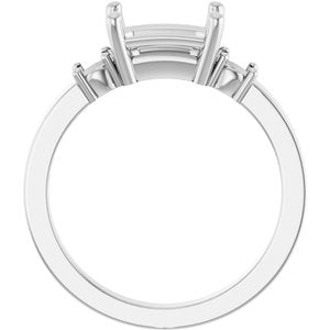 Platinum 8x6 mm Emerald Ring Mounting – image 4