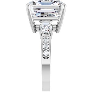 18K White Gold 14x12 mm Emerald Ring Mounting – image 7