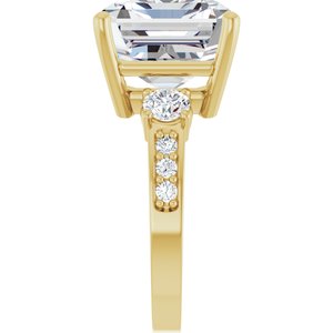 10K Yellow Gold 14x12 mm Emerald Ring Mounting – image 7