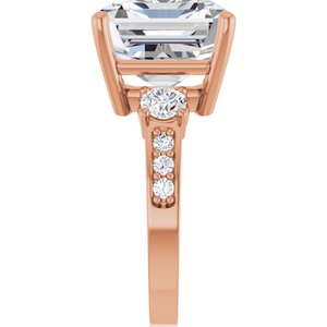 18K Rose Gold 14x12 mm Emerald Ring Mounting – image 7