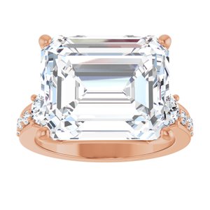 18K Rose Gold 14x12 mm Emerald Ring Mounting – image 5