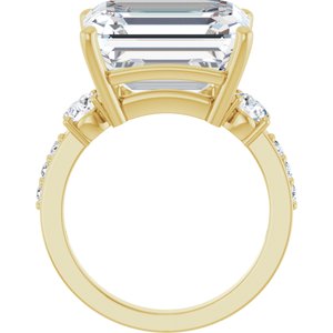 10K Yellow Gold 14x12 mm Emerald Ring Mounting – image 3
