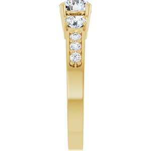 14K Yellow Gold 5.2 mm Round 1/2 CTW Lab-Grown Diamond Semi-Set Ring – image 7