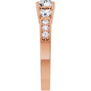 14K Rose Gold 5.2 mm Round 1/2 CTW Lab-Grown Diamond Semi-Set Ring – image 7