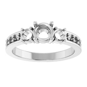 10K White Gold 5.2 mm Round Ring Mounting – image 6