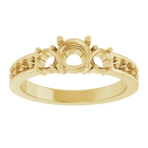 10K Yellow Gold 5.2 mm Round Ring Mounting – image 6