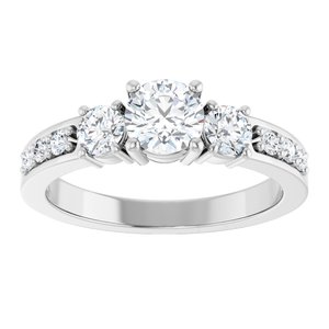 Platinum 5.2 mm Round 1/2 CTW Natural Diamond Semi-Set Ring – image 5