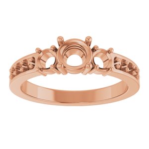 10K Rose Gold 5.2 mm Round Ring Mounting – image 6