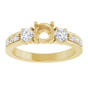 14K Yellow Gold 5.2 mm Round 1/2 CTW Lab-Grown Diamond Semi-Set Ring – image 6