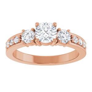 18K Rose Gold 5.2 mm Round Ring Mounting – image 5