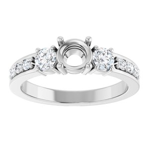 Platinum 5.2 mm Round 1/2 CTW Lab-Grown Diamond Semi-Set Ring – image 6