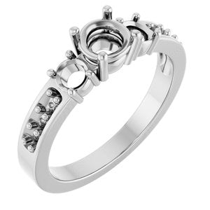 10K White Gold 5.2 mm Round Ring Mounting – image 2