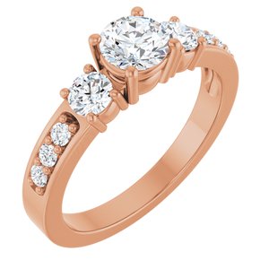 18K Rose Gold 5.2 mm Round Ring Mounting