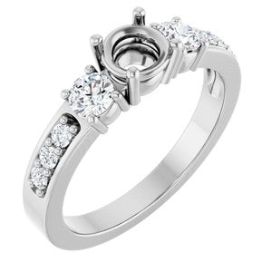Sterling Silver 5.2 mm Round 1/2 CTW Lab-Grown Diamond Semi-Set Ring – image 2