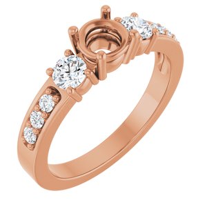 14K Rose Gold 5.2 mm Round 1/2 CTW Lab-Grown Diamond Semi-Set Ring – image 2