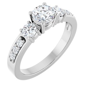 14K White Gold 5.2 mm Round Ring Mounting