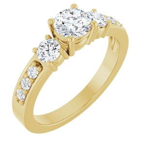14K Yellow Gold 5.2 mm Round Ring Mounting
