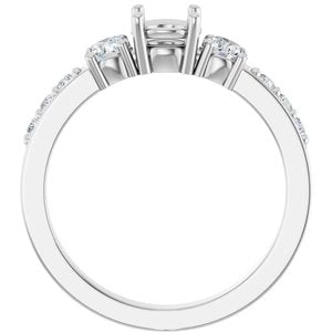 Platinum 5.2 mm Round 1/2 CTW Lab-Grown Diamond Semi-Set Ring – image 4