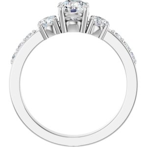 14K White Gold 5.2 mm Round Ring Mounting – image 3
