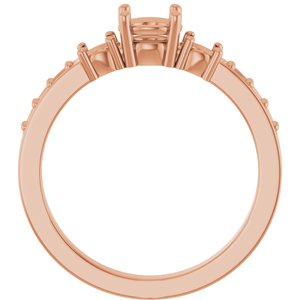 10K Rose Gold 5.2 mm Round Ring Mounting – image 4