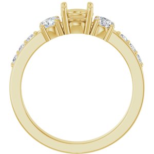 14K Yellow Gold 5.2 mm Round 1/2 CTW Lab-Grown Diamond Semi-Set Ring – image 4