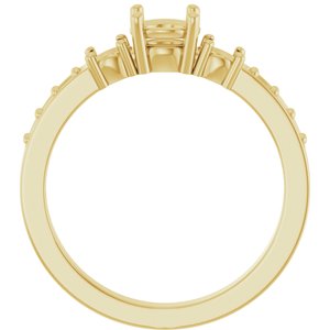 14K Yellow Gold 5.2 mm Round Ring Mounting – image 4