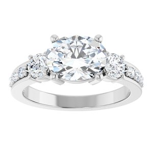 10K White Gold 9x7 mm Oval Ring Mounting – image 5
