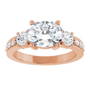 10K Rose Gold 9x7 mm Oval Ring Mounting – image 5