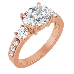 10K Rose Gold 9x7 mm Oval Ring Mounting