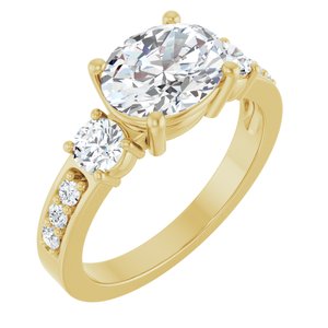 10K Yellow Gold 9x7 mm Oval Ring Mounting