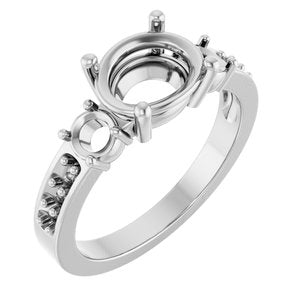 14K X1 White Gold 9x7 mm Oval Ring Mounting – image 2