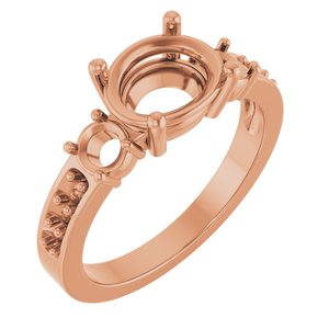 10K Rose Gold 9x7 mm Oval Ring Mounting – image 2
