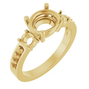 18K Yellow Gold 9x7 mm Oval Ring Mounting – image 2