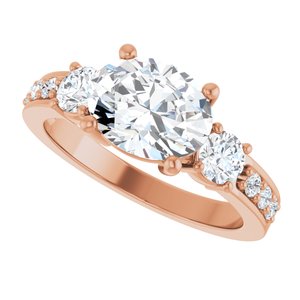 14K Rose Gold 9x7 mm Oval Ring Mounting – image 8