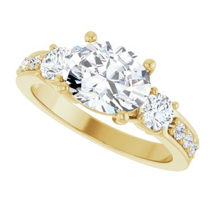 18K Yellow Gold 9x7 mm Oval Ring Mounting – image 8