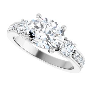 Platinum 9x7 mm Oval Ring Mounting – image 8