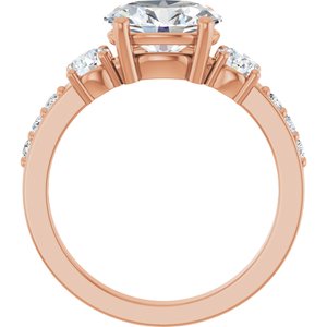 10K Rose Gold 9x7 mm Oval Ring Mounting – image 3