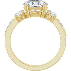 18K Yellow Gold 9x7 mm Oval Ring Mounting – image 3