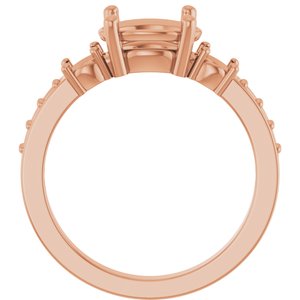 10K Rose Gold 9x7 mm Oval Ring Mounting – image 4