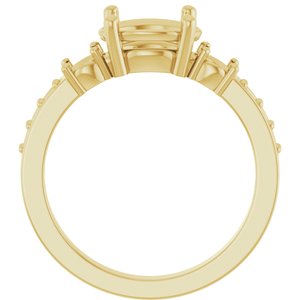 14K Yellow Gold 9x7 mm Oval Ring Mounting – image 4