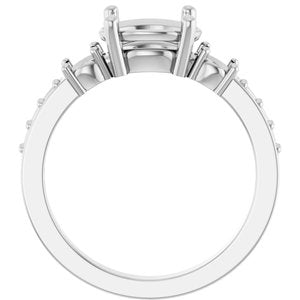 Platinum 9x7 mm Oval Ring Mounting – image 4