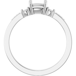 Sterling Silver 5x3 mm Elongated Cushion Ring Mounting – image 4