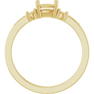 18K Yellow Gold 5x3 mm Elongated Cushion Ring Mounting – image 4