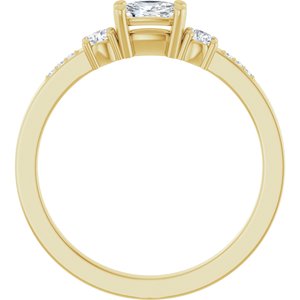 18K Yellow Gold 5x3 mm Elongated Cushion Ring Mounting – image 3