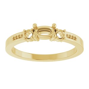 18K Yellow Gold 5x3 mm Elongated Cushion Ring Mounting – image 6